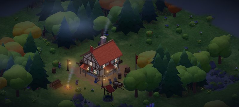 Thornweld: settlement at night
